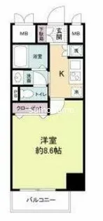 大阪府大阪市中央区松屋町住吉【マンション】の間取り