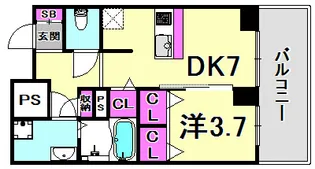 プレサンスジェネ新神戸ステーションフロント【10階】の間取り