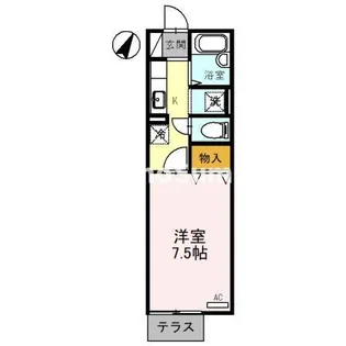 ドミール芦屋【1階】の間取り