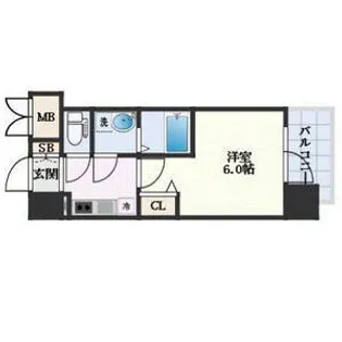 エスリード難波ALLURE【5階】の間取り