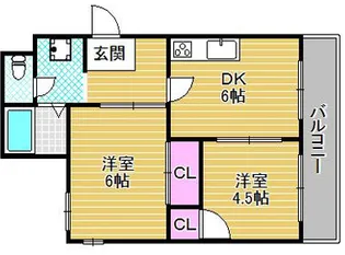 ハイライフ雲雀ヶ丘【4階】の間取り