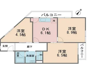 カルチェ六甲台【3階】の間取り
