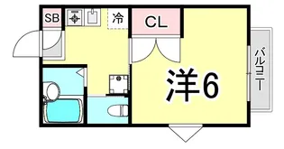 福来西宮北口【2階】の間取り