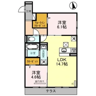 兵庫県西宮市津門呉羽町【アパート】の間取り
