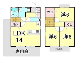 松山タウンハウスC棟の間取り