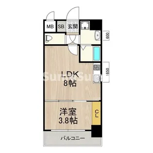 フロンティアタワー九条Ⅱ(旧:CITY SPIRE 九条Ⅱ)【3階】の間取り