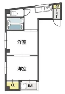 中間東雲ハイツ【3階】の間取り