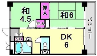 ビレッジハウス南清水タワー1号棟【9階】の間取り