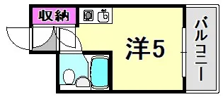 コスモプラザ三宮【3階】の間取り