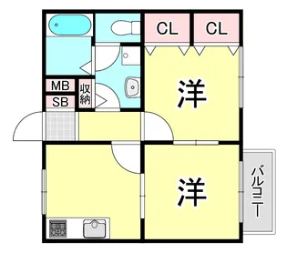 兵庫県神戸市須磨区桜木町1丁目【アパート】の間取り