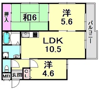 兵庫県西宮市段上町8丁目【マンション】の間取り