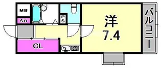 兵庫県尼崎市富松町1丁目【アパート】の間取り