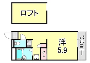 レオパレスエスパシオ21B【2階】の間取り
