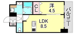 プレサンス新神戸駅前【11階】の間取り