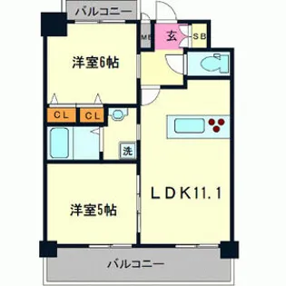 プレサンス新神戸駅前【12階】の間取り
