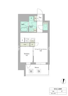 Brillia ist西新【15階】の間取り