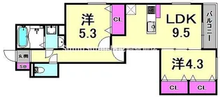 兵庫県尼崎市南武庫之荘4丁目【アパート】の間取り