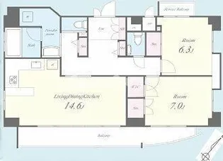 カノンパレス【9階】の間取り