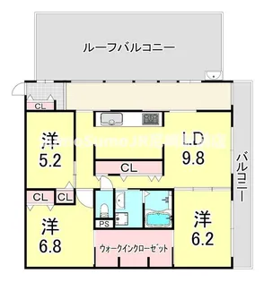 URパークタウン西武庫 19号棟【6階】の間取り