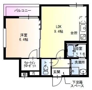 フジパレス立花北Ⅱ番館【2階】の間取り