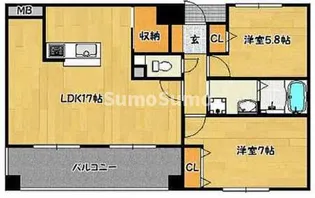 アズモールシティ神戸【11階】の間取り