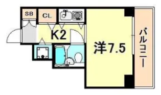 朝日プラザ西上橘通【6階】の間取り