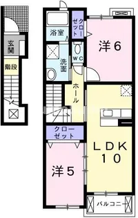 2LDKの間取り画像