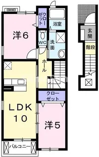 2LDKの間取り画像