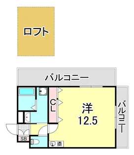 1Kの間取り画像