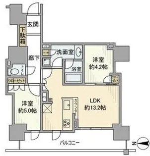 大阪府大阪市中央区瓦町4丁目【マンション】の間取り
