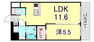 プレジオさくら夙川【4階】の間取り