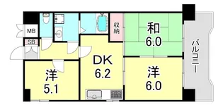 兵庫県神戸市兵庫区御崎本町2丁目【マンション】の間取り