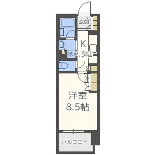 パークアクシス大阪新町【13階】の間取り