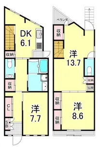 兵庫県西宮市新甲陽町【一戸建】の間取り