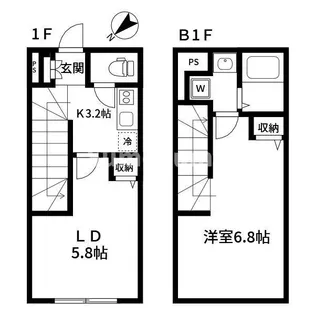 1LDKの間取り画像