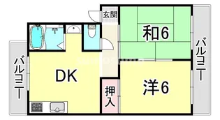 橋本マンション(田能)【4階】の間取り