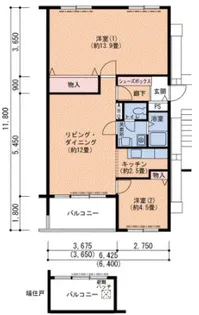 UR芦屋浜 4-2号棟【4階】の間取り
