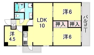 日興甲南スカイマンション【6階】の間取り