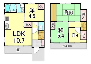 兵庫県西宮市天道町【一戸建】の間取り