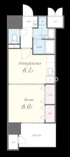 福岡県福岡市中央区大手門2丁目【マンション】の間取り