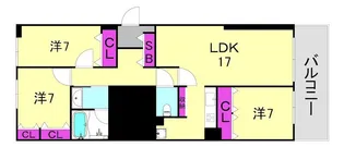 兵庫県西宮市大谷町【マンション】の間取り