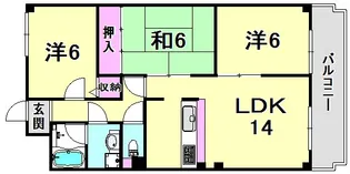 ロイヤルシャトー門戸【4階】の間取り