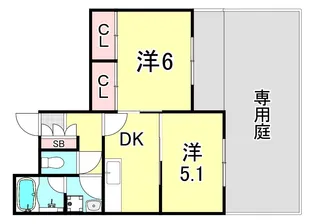 チャールズ・ミッシェル【1階】の間取り