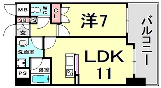 兵庫県神戸市中央区生田町3丁目【マンション】の間取り