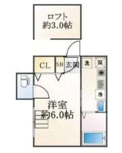 六甲アパートメント【1階】の間取り