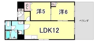 北夙川ハイツ【1階】の間取り
