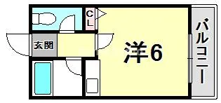プチハウス仁川【1階】の間取り