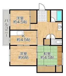 明舞第2団地 5号棟【5階】の間取り
