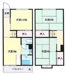 鶴甲コーポ27号棟の間取り