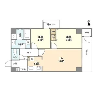 カルチェ恵比寿【4階】の間取り